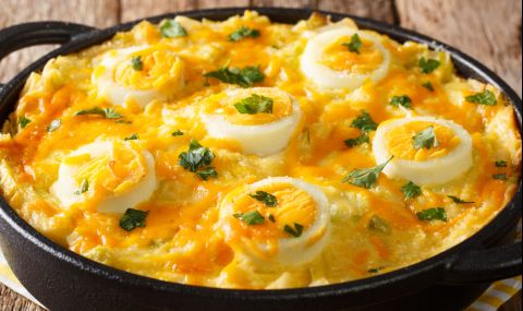 Рецепта за вечеря: Запеканка с варени яйца - 1