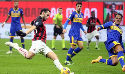 Милан успя да се добере до точка срещу Парма, въпреки че изоставаше с два гола - 1