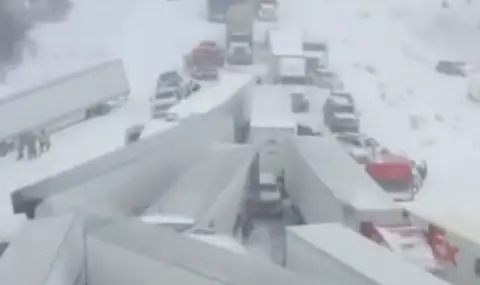 Верижна катастрофа с над 100 коли по чудо се размина без жертви (ВИДЕО) - 1
