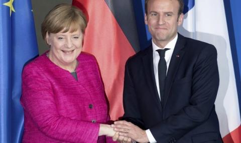 Макрон на първа среща с Меркел - 1
