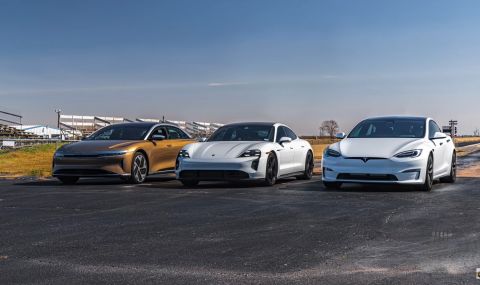 Tesla Model S се изправи срещу основните си конкуренти в битка с 3000 конски сили (ВИДЕО) - 1