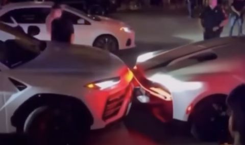 Lamborghini удари Bugatti Chiron пред скъпарски ресторант (ВИДЕО) - 1