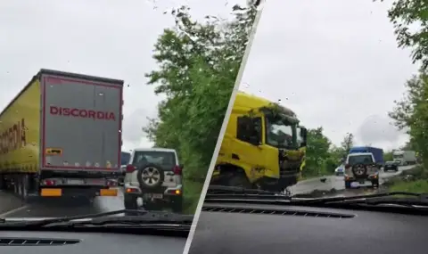 ТИР блокира път Е-79 - 1