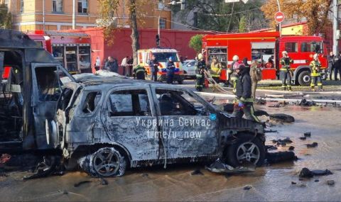 Ракета е паднала близо до Службата за сигурност в Киев (ВИДЕО) - 1