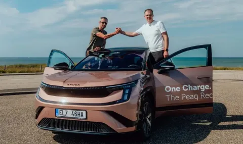 Най-голямата електрическа Skoda измина близо 1000 километра без презареждане - 1