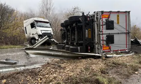 Truck overturned near Beli Izvor  - 1