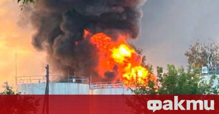 Нефтобаза в Тамбовска област се запали след падане на фрагменти
