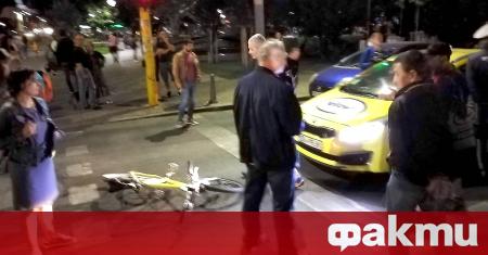 Инцидент между такси и велосипедист на бул Цар Освободител по