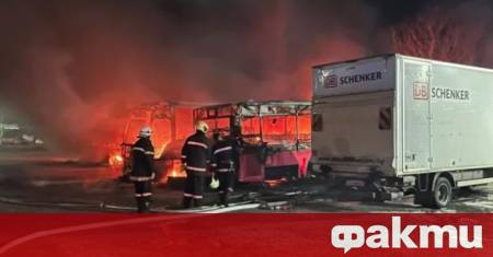 Пожар в базата на общинско дружество Общински превози – Костинброд