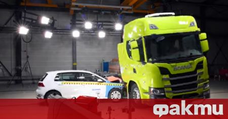 Шведският производител на камиони Scania провери здравината на акумулаторите на