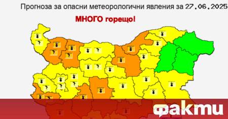 Оранжев или жълт код е обявен за почти всички области