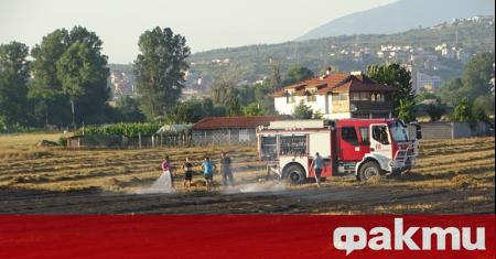 Пожар бушува край село Славе до Сандански съобщи бТВ Горят
