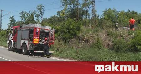 Пожар по железопътната линия Русе – Бяла временно спря движението