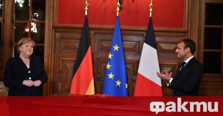 Френският държавен глава Еманюел Макрон благодари на германския канцлер Ангела
