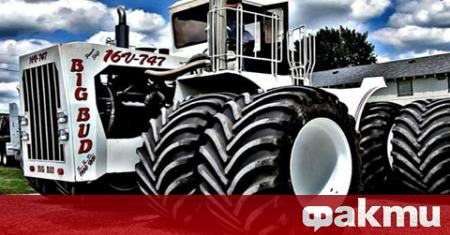 Най големият селскостопански трактор в света получи нови гуми за пръв