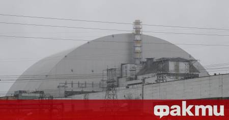 Повредата нанесена от руски дрон на защитната конструкция над авариралия