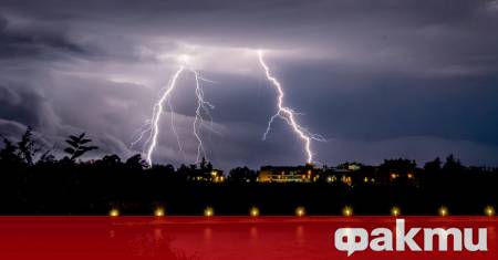 Силен пороен дъжд се изля над град Китен днес вечерта