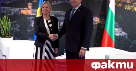 Президентът Румен Радев и министър председателят на Швеция Магдалена Андерсон проведоха