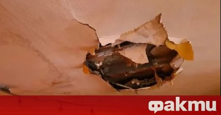 Част от циментовата плоча на тавана в пловдивски апартамент рухна