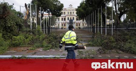 Силен вятър връхлетя Солун и доведе до значителни щети в