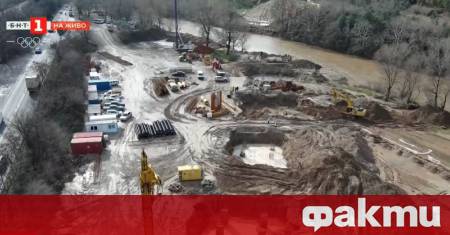 Напредва строителството на обходния път на Кресна който трябва да