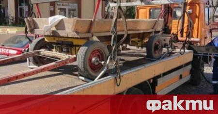 Паяк вдигна каруца натоварена с автомобилни гуми в Пловдив До
