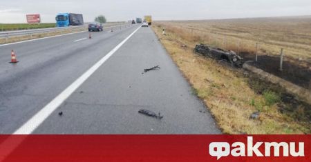 Катастрофа на 48 км от АМ Тракия затруднява трафика Пътни