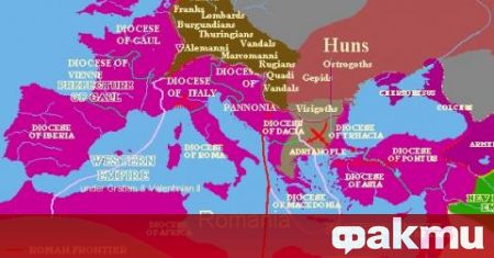 На 17 януари 395 г Римската империя е поделена между