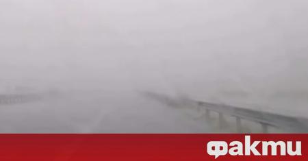 Силна буря се изви АМ Струма преди ГКПП Кулата Дъждът