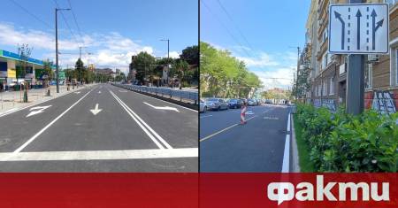 Дни преди откриването на ремонтирания участък тихомълком БУС лентата изчезва