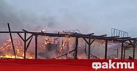 Заведение горя на централния плаж в курорта Слънчев бряг На