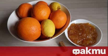 Необходими продукти: 2 кг портокали 1,200 захар 2 лимона (сока