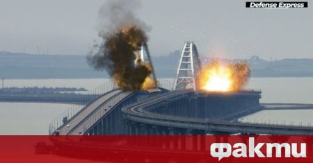 Укрпоща ще издаде пощенска марка, изобразяваща горящия Кримски мост. Пускането