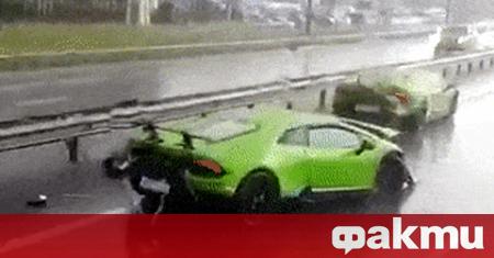 Шофьор на яркозелено Lamborghini Huracan Performante не успя да овладее