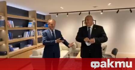Премиерът Бойко Борисов влезе на среща с председателя на Европейския