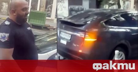 Остър словесен конфликт с полицаи заснет от собственик на Tesla