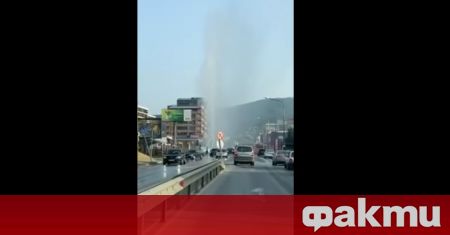 Авария на водопровод образува огромен фонтан на булевард Симеоновско шосе