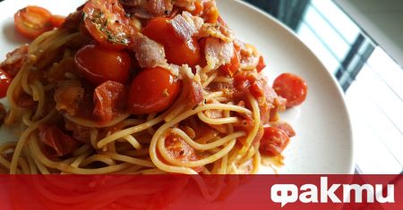 Необходими продукти 360 г спагети или къса паста 200 г