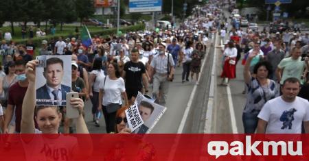 Отново голям брой хора излязоха на протест в Хабаровск, съобщи