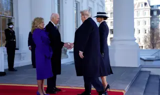 Trump and his wife arrive at the White House 