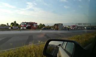 ТIR се обърна на АМ "Люлин"