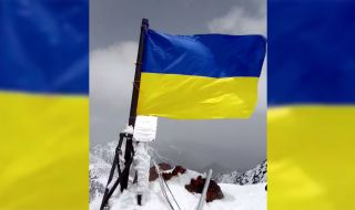 Забиха украинското знаме върху Путин