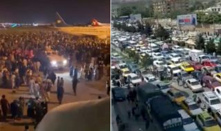 Вижте как отчаяни хора се опитват да се качат на товарен самолет, за да избягат от Кабул (ВИДЕО)