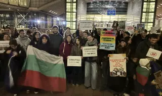 Българи протестираха и пред Европейския парламент в Брюксел СНИМКИ