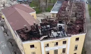 Врани пробиха временния покрив на горялата гимназия в Трявна