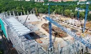 ЦСКА: 1/6 от козирката на стадион "Българска армия" вече е поставена (ВИДЕО)  