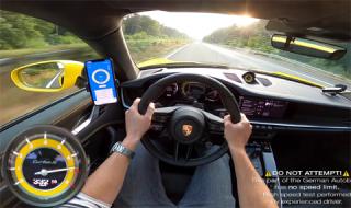 С 332 км/ч по аутобана зад волана на Porsche 911 Turbo S (ВИДЕО)