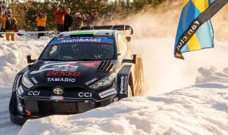 Elfin Evans wins Rally Sweden 