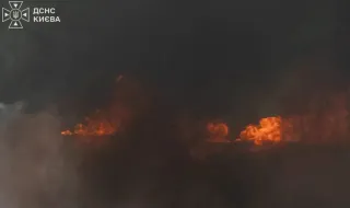 Дрон подпали склад в Соломенския район на Киев