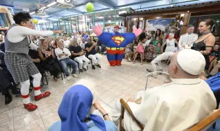 The Pope made a surprise visit to an amusement park 